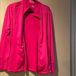 Pink workout long sleeve zip up jacket
